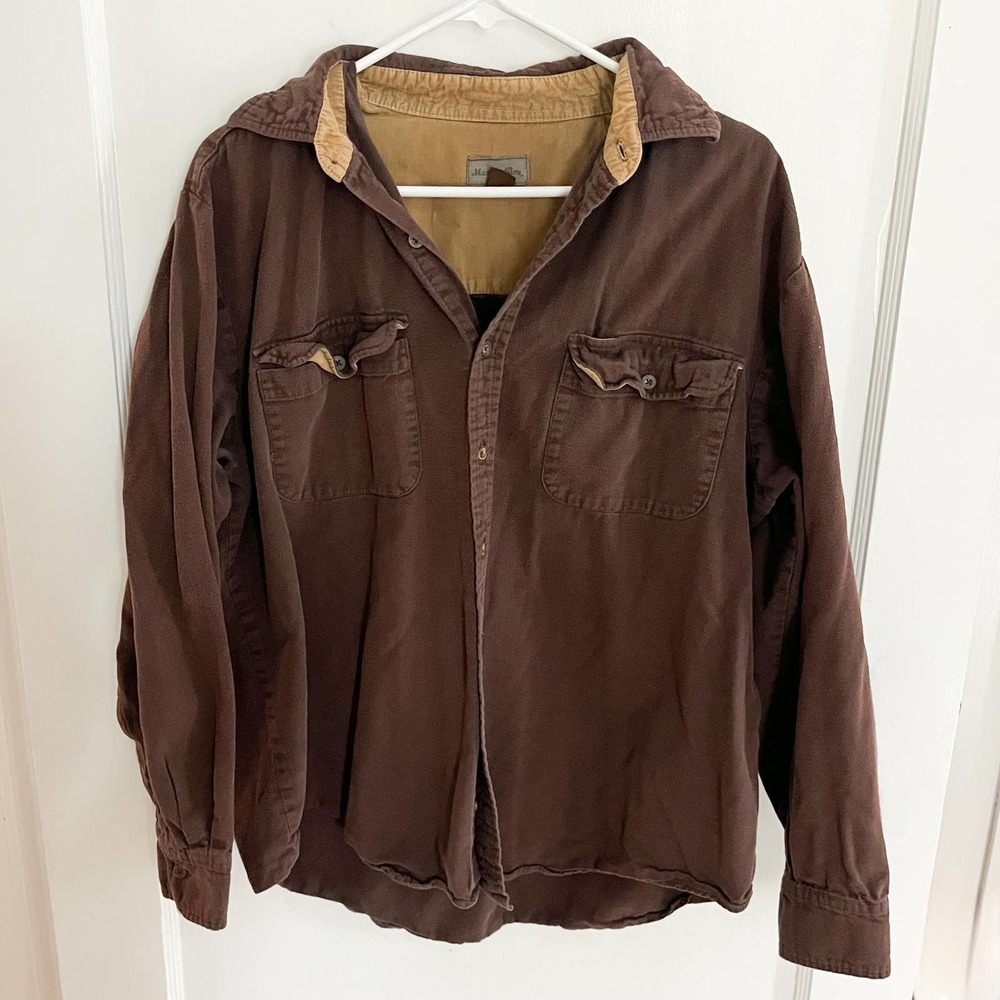 Marino Bay Men’s Brown Button Down Cotton Top